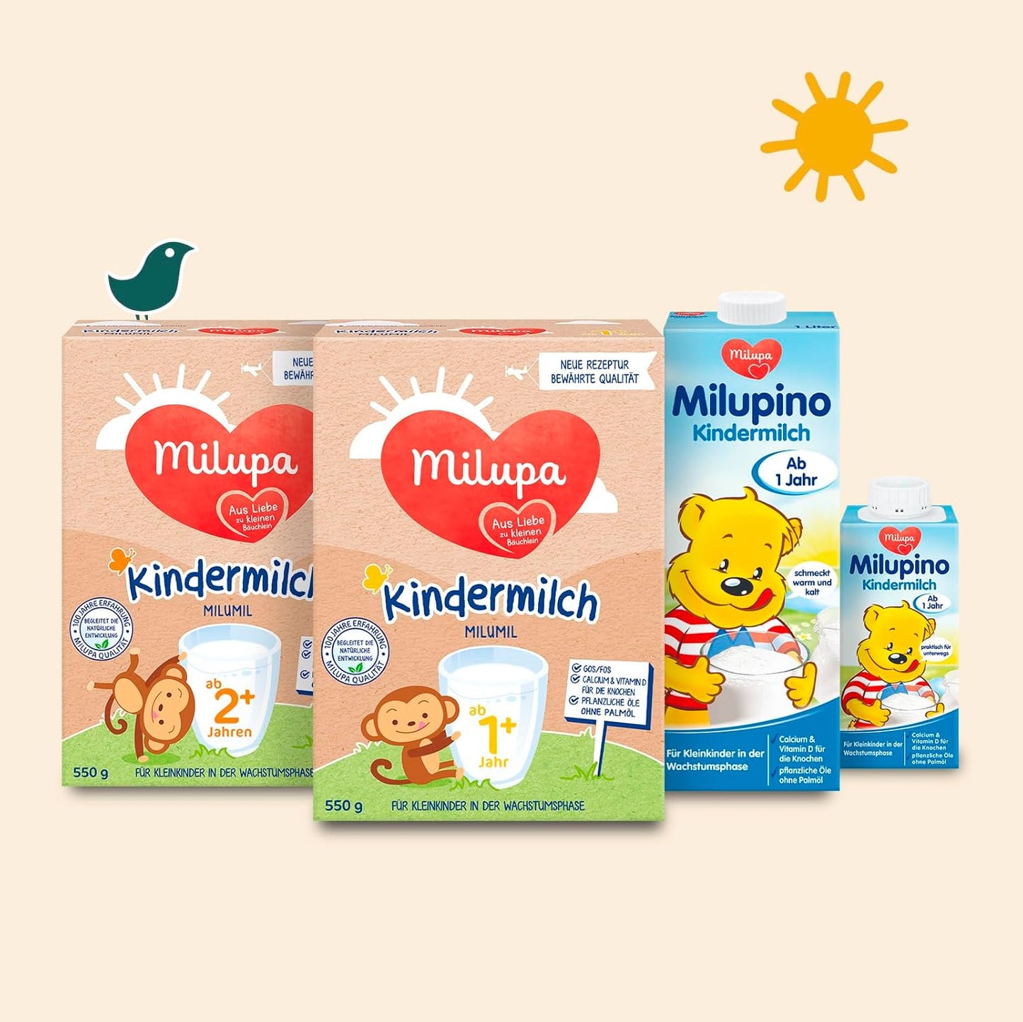 Milupino mleko gotowe do spożycia (6X1L), od 1 roku, dla małych dzieci w fazie wzrostu Naty Shop