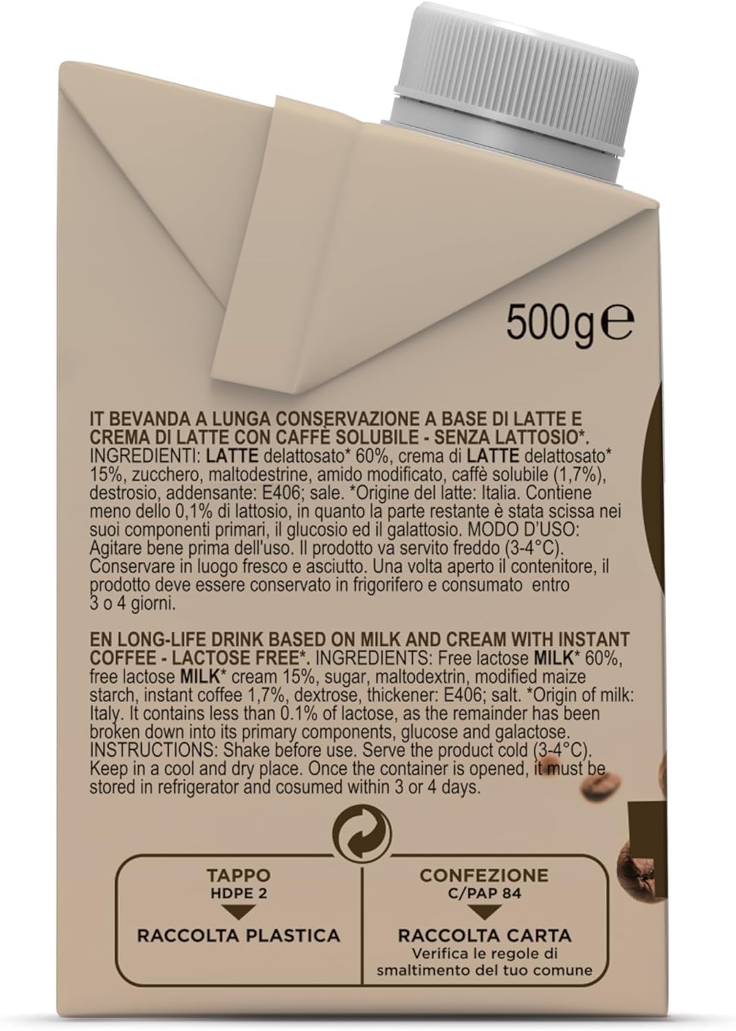 Gimoka Caffe Latte Cream Bez laktozy Bez glutenu Bez konserwantów