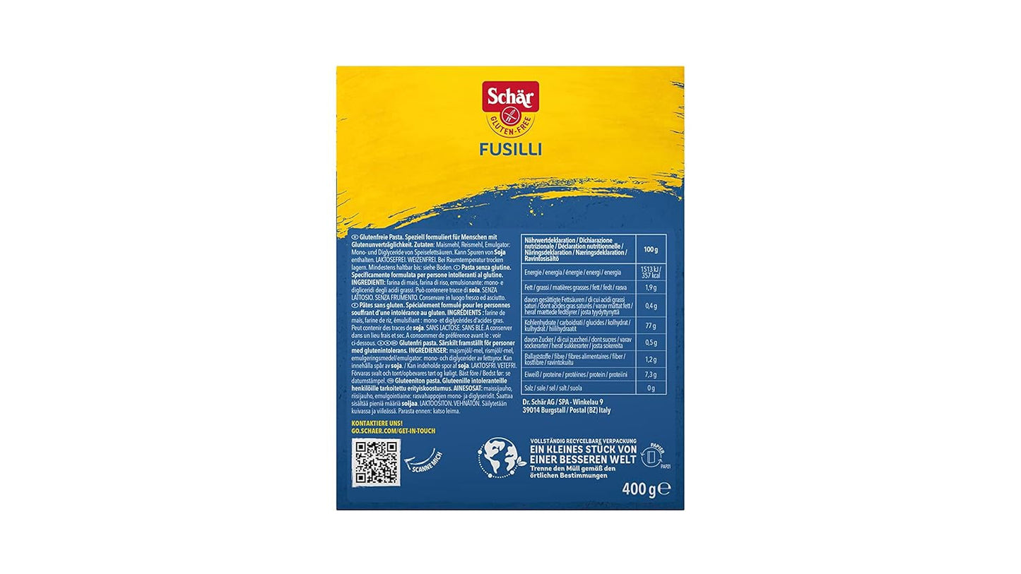 Fusilli bezglutenowe, 400g