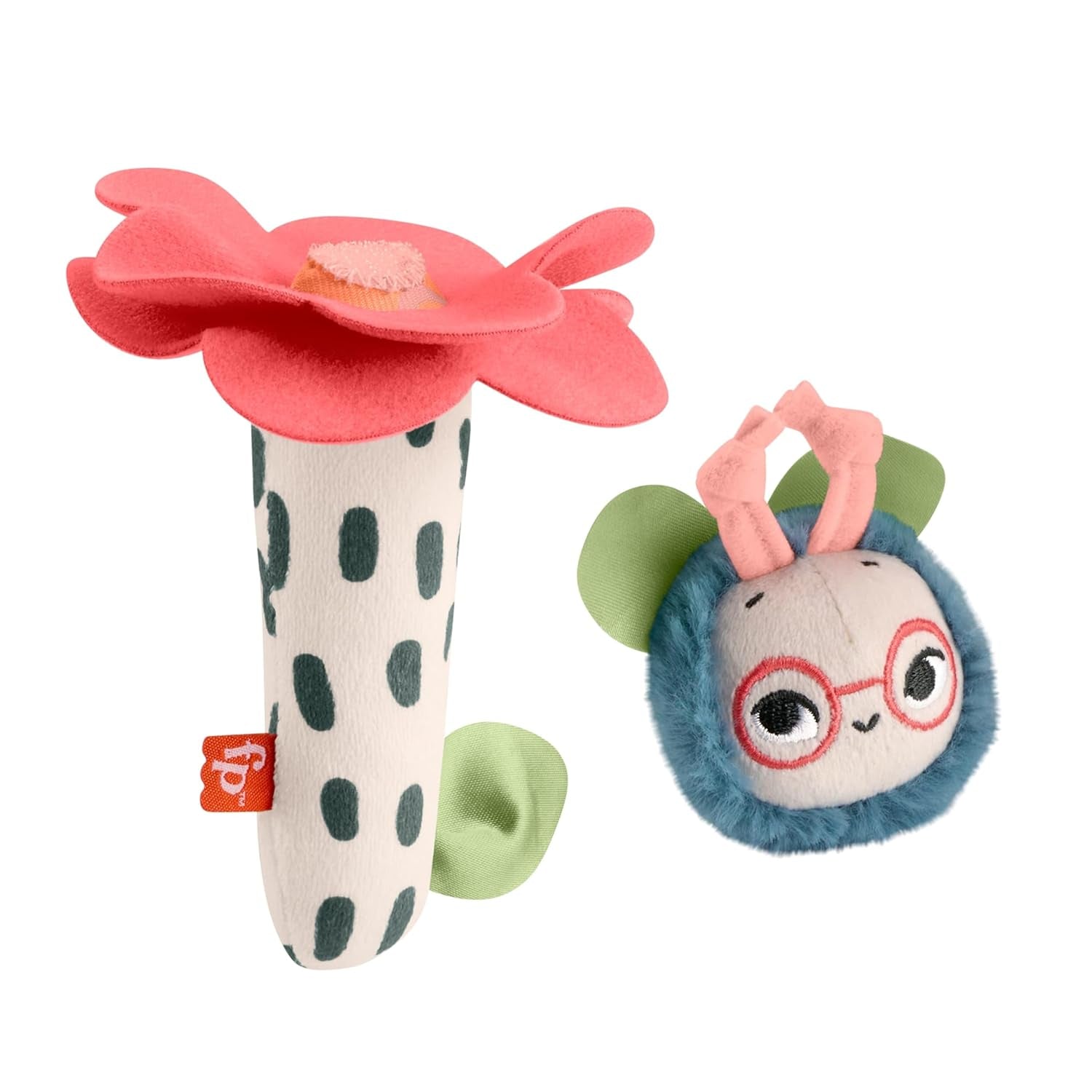 Zabawka dla niemowląt Fisher-Price Planet Friends Pluszowa zabawka sensoryczna 2 w 1 z dzwonkiem i pszczółką jako dwuczęściowy zestaw dla noworodków do 3 miesięcy, HYR56 Baby Toys Naty Shop Default Title