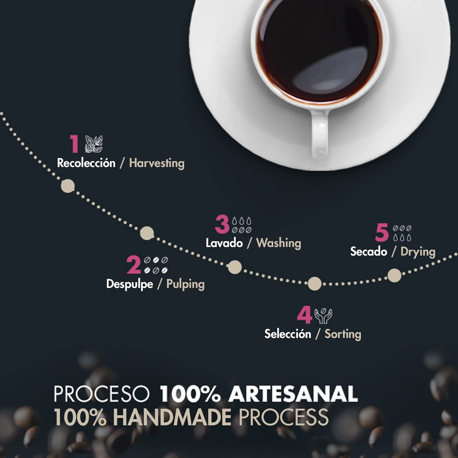 Palone ziarna kawy Arabica | 500 g z nutą kakao i migdałów | Z tradycyjnej palarni kawy | Delikatny smak