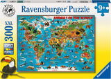 Ravensburger Puzzle dla dzieci - 13257 Zwierzęta na całym świecie - Puzzle z mapą świata dla dzieci od 9 lat, zawierające 300 elementów w formacie XXL Puzzle Naty Shop Domyślny tytuł