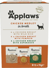 Applaws Premium Naturalna mokra karma dla kotów, wybór kurczaka w zupie 70g porcjowane saszetki (12x70g)