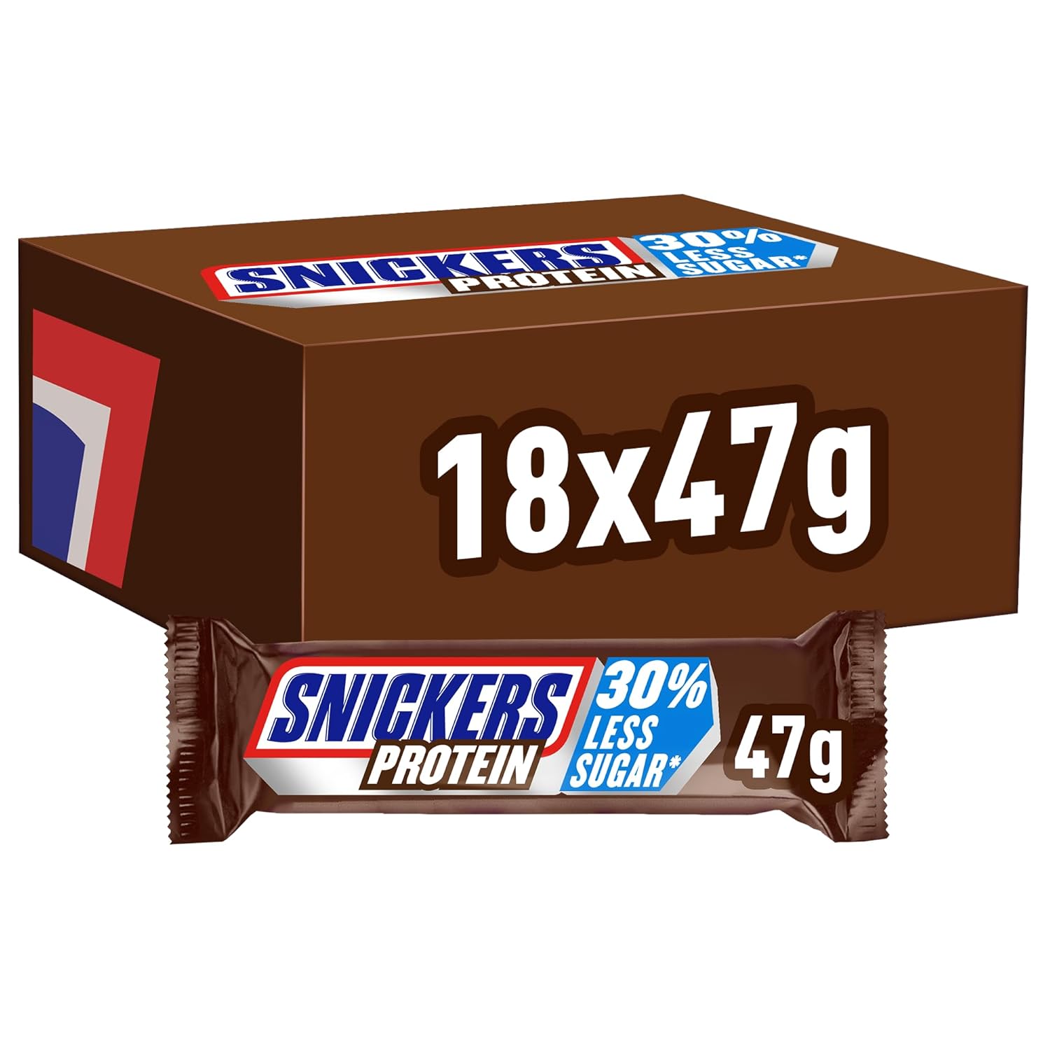 Snickers Batony Proteinowe Z Czekoladą - Bogaty Smak Z Karmelem Orzechów Laskowych I Nugatem, Opakowanie zbiorcze 18x47g