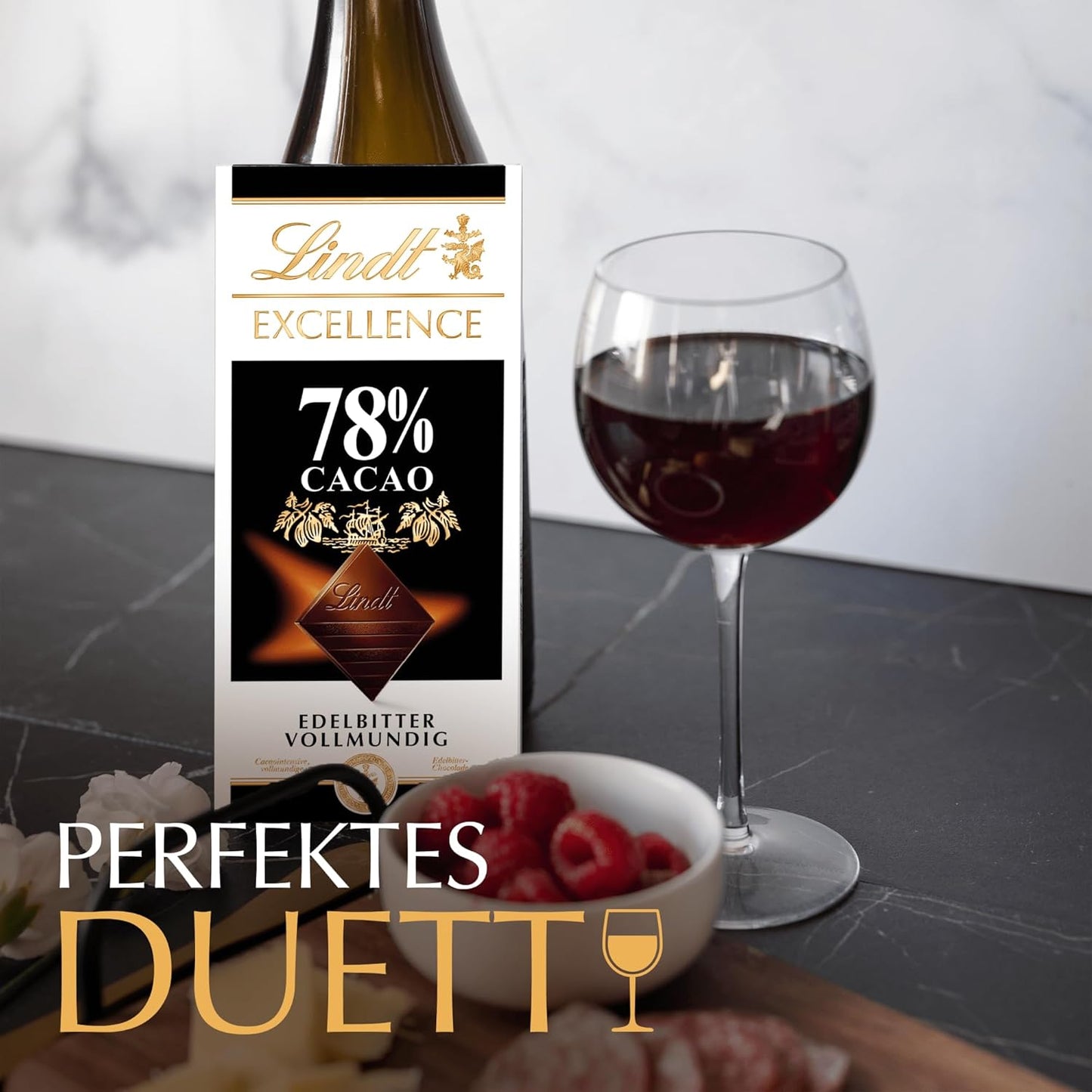 Lindt Excellence 78-procentowy batonik kakaowy - Intensywność kakaowa Trwałość Wegański batonik 100g Idealny prezent