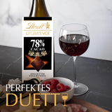 Lindt Excellence 78-procentowy batonik kakaowy - Intensywność kakaowa Trwałość Wegański batonik 100g Idealny prezent