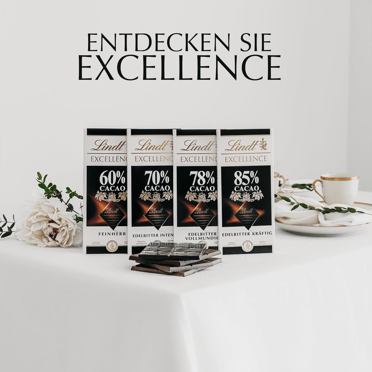 Lindt Excellence 78-procentowy batonik kakaowy - Intensywność kakaowa Trwałość Wegański batonik 100g Idealny prezent