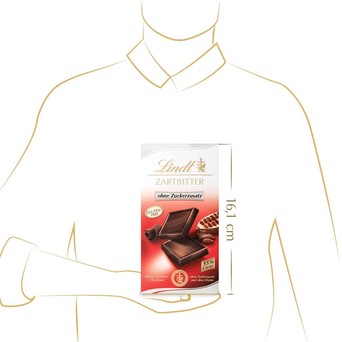 Ciemna czekolada bez dodatku cukru | Tabletka 100g | Najlepsze o zawartości kakao 55%, bezglutenowe | Tabliczka czekolady | Zestaw upominkowy z czekoladą (4 sztuki)