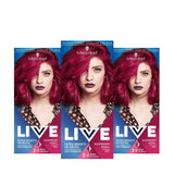 Live Ultra Bright lub Pastel Red Hair Farba 3 szt. Półtrwały kolor utrzymuje się do 15 myć - 092 Pillar Box Red Naty Shop Farba do włosów czerwona 1 opakowanie (zestaw 3 szt.)