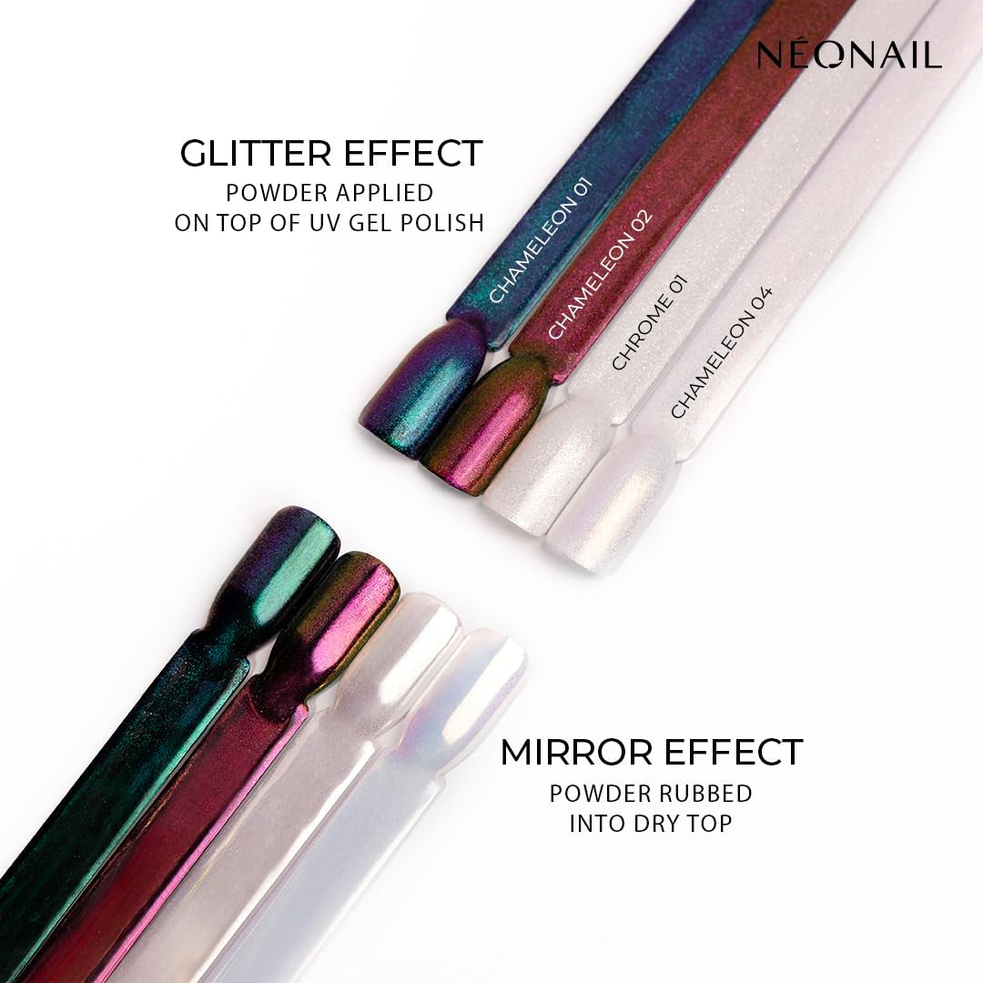 NÉONAIL Płynny puder do paznokci Chameleon 04 - Flüssiger Nagelpuder - Chrome Nail Powder - Glitzer Nägel Puder - Nail Art - Nageldesign Zubehör - Brokatowy puder - Chrom Nagelpuder - Grün, Gelb - 6,5 ml