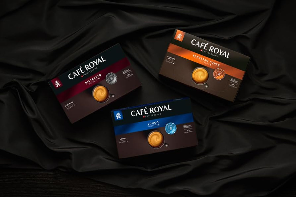 Café Royal Professional Pads, Lungo Forte, 50 Nespresso (R) kompatybilne podkładki dla biura i gastronomii, zertifiziert Rainforest Alliance, 100 Prozent Arabica Kaffee, Intensität 8