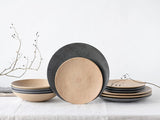 CreaTable, 13139, seria Catania, 12-częściowy zestaw naczyń obiadowych, zestaw talerzy porcelanowych, można myć w zmywarce i używać w kuchence mikrofalowej, wyprodukowano w Portugalii