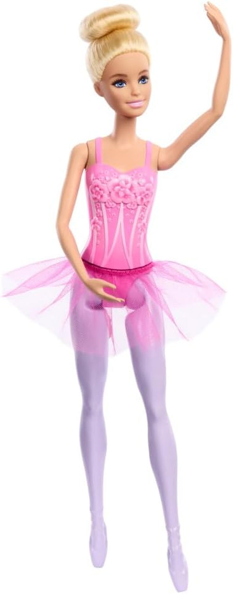 Barbie Ballerina Lalka Modna blondynka w odpinanej liliowej spódniczce tutu z baletowymi ramionami i spiczastymi butami HRG34
