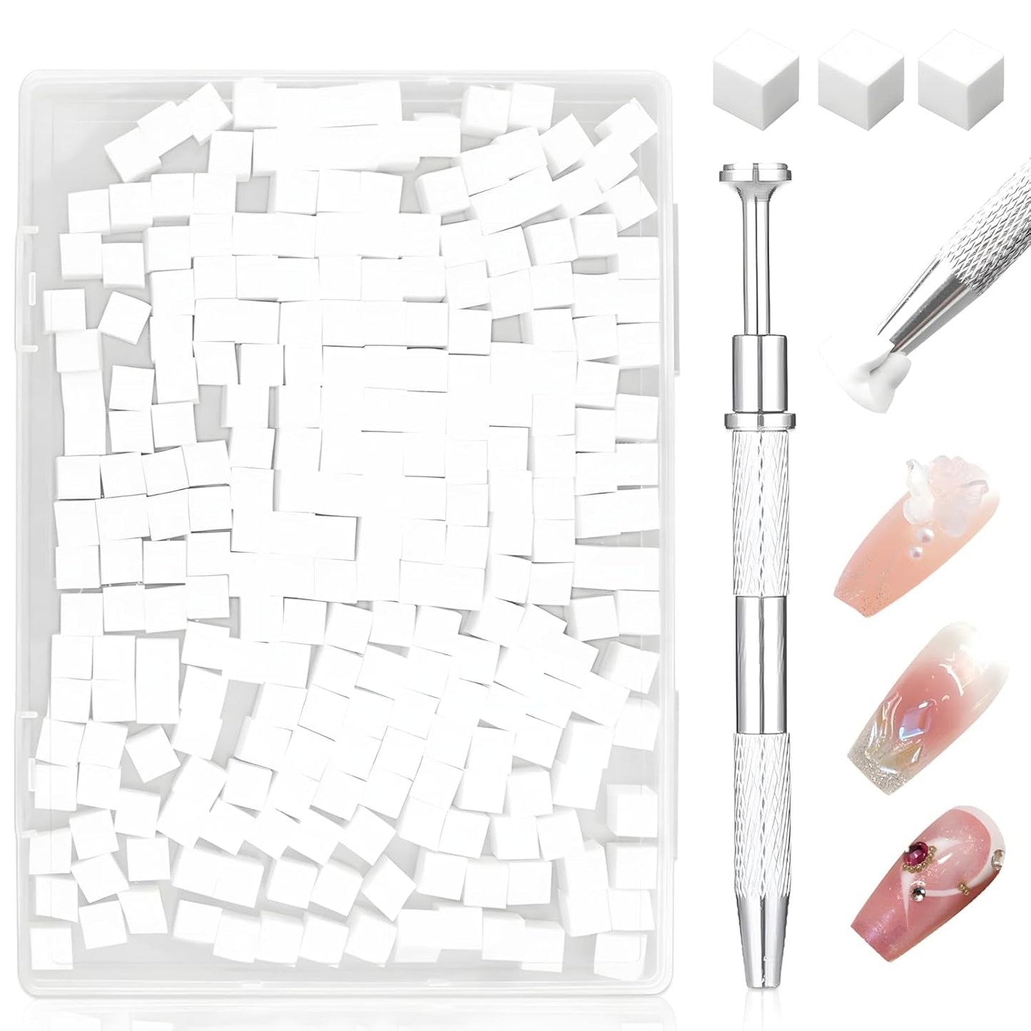 250 Stück Nail Art Schwamm Mit Metallgreifer Gąbka Ombre Pinsel Nailart Nageldesign Zubehör Nagelstudio Zubehör Für DIY Babyboomer Effekte Ombre Gradient Nageldesign
