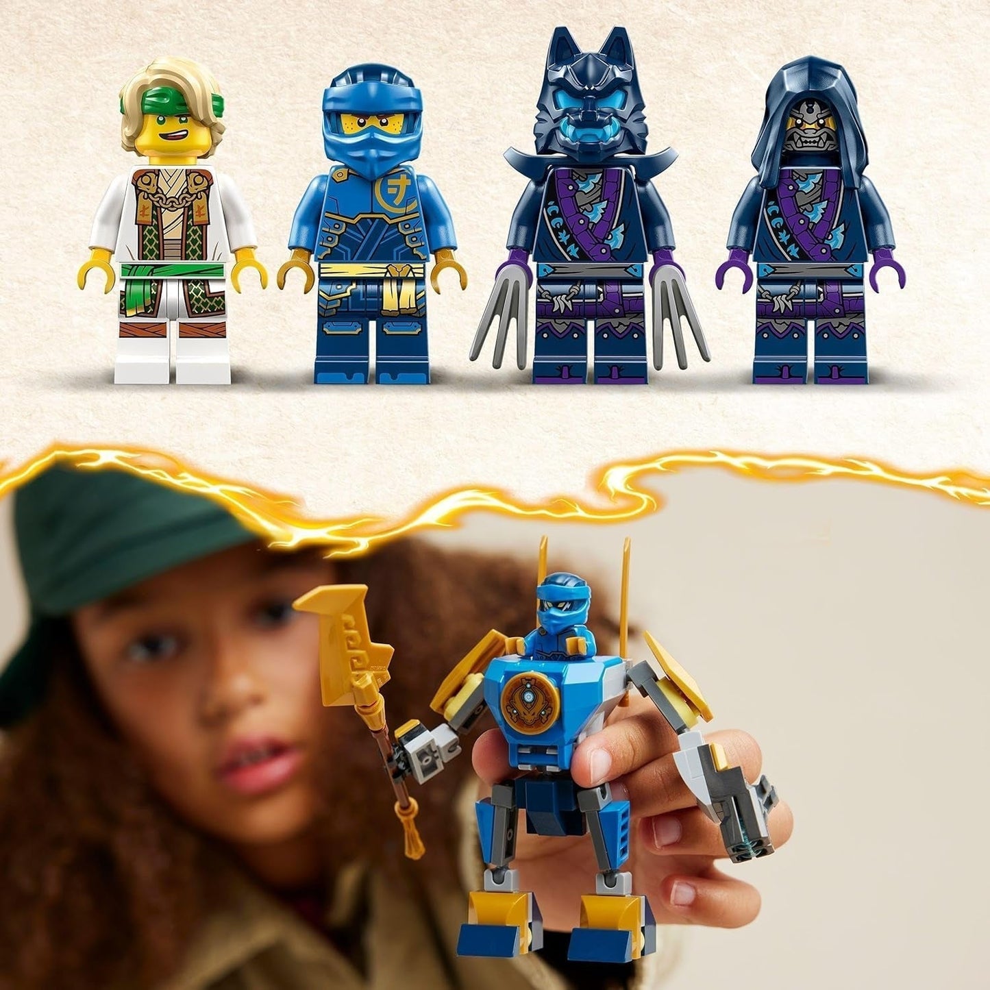 LEGO NINJAGO Mech bojowy Jaya, zabawka ninja dla dzieci z figurkami, w tym minifigurką Jaya z mini kataną, figurkami i mechem, mały prezent dla kreatywnych chłopców i dziewcząt od 6 lat 71805 Zestawy do budowania Besuche den LEGO-Store