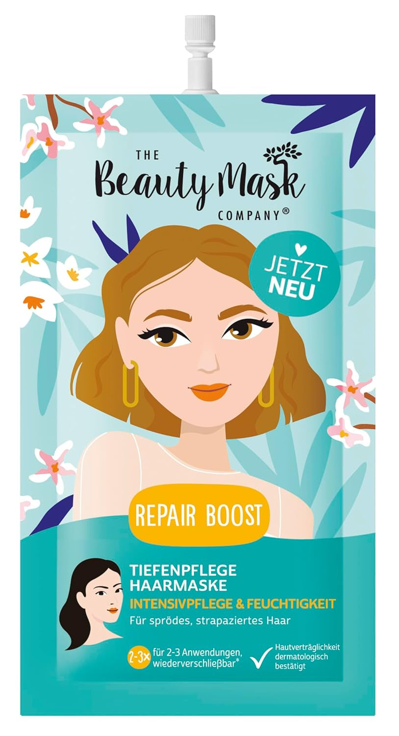 The Beauty Mask Company Repair Boost Hair Mask 30 ml, głęboka pielęgnacja włosów łamliwych i zniszczonych (1 saszetka) Maska do włosów Naty Shop Tytuł domyślny