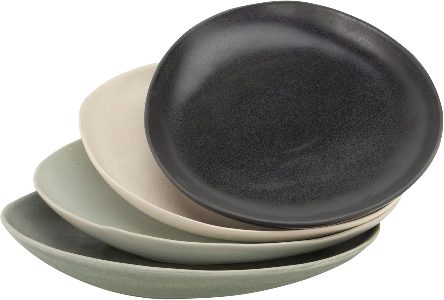CreaTable, 22139, seria PIETRA, 4-częściowy zestaw naczyń obiadowych dla 4 osób, zestaw talerzy porcelanowych, można myć w zmywarce i używać w kuchence mikrofalowej, wyprodukowano w Europie