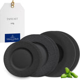 Villeroy & Boch - Manufacture Rock Zestaw naczyń obiadowych, 6 elementów, Zestaw naczyń obiadowych dla 2 osób, Porcelana Premium, Czarny