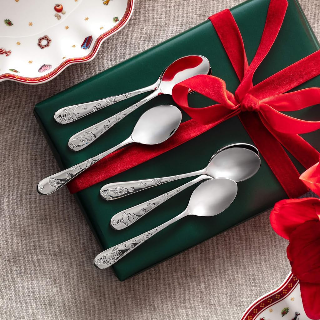Villeroy & Boch - Zestaw łyżek do kawy Toy'S Delight, 6 sztuk, srebrna platyna, można myć w zmywarce Kitchen Naty Shop