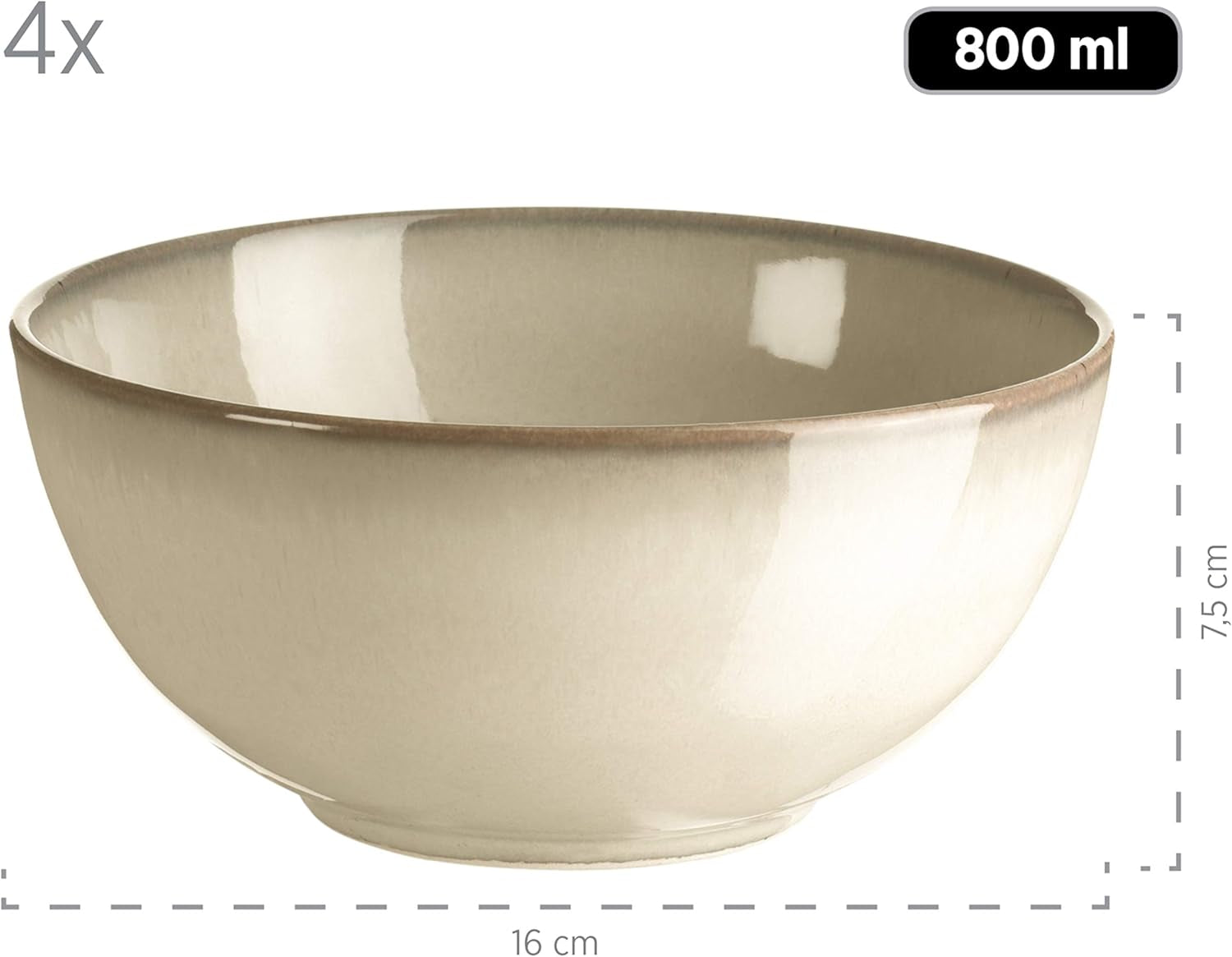 MĘSER 931736 Zestaw obiadowy dla 4 osób w śródziemnomorskim stylu vintage, łączony serwis z 16 elementami w kolorze piaskowoszarym, ceramicznym i piaskowoszarym