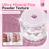 Zestaw pudrów Saviland Chrome do paznokci - Różowy laserowy puder do paznokci Chrome Efekt lustrzany Laserowe zdobienie paznokci, Manicure z brokatem Dekoracyjny puder z gąbeczkami, Puder brokatowy do paznokci Salon paznokci