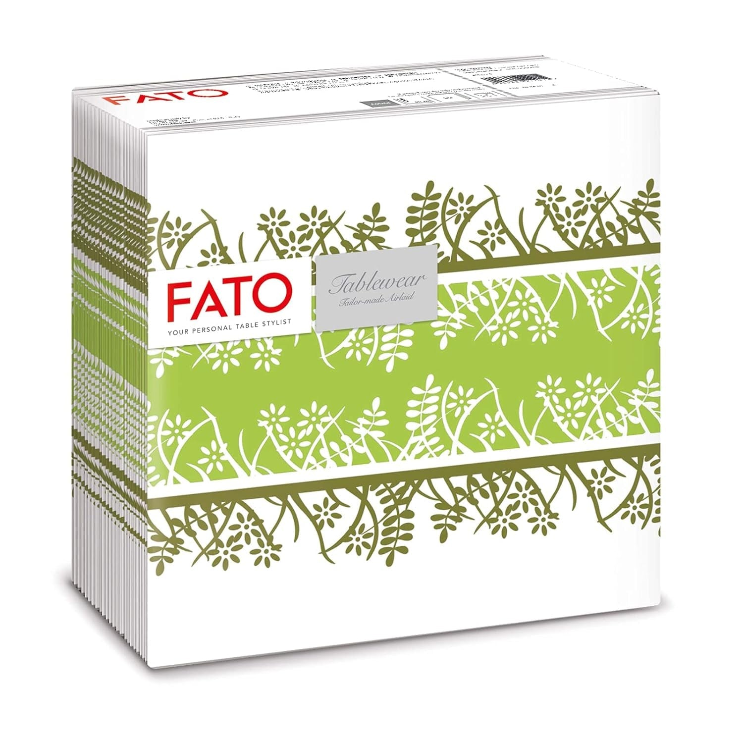 Fato - Serwetki papierowe suche, airlaid, efekt tekstylny, opakowanie 50 serwetek, 40X40 złożone w formacie 4, Tropicana Decor
