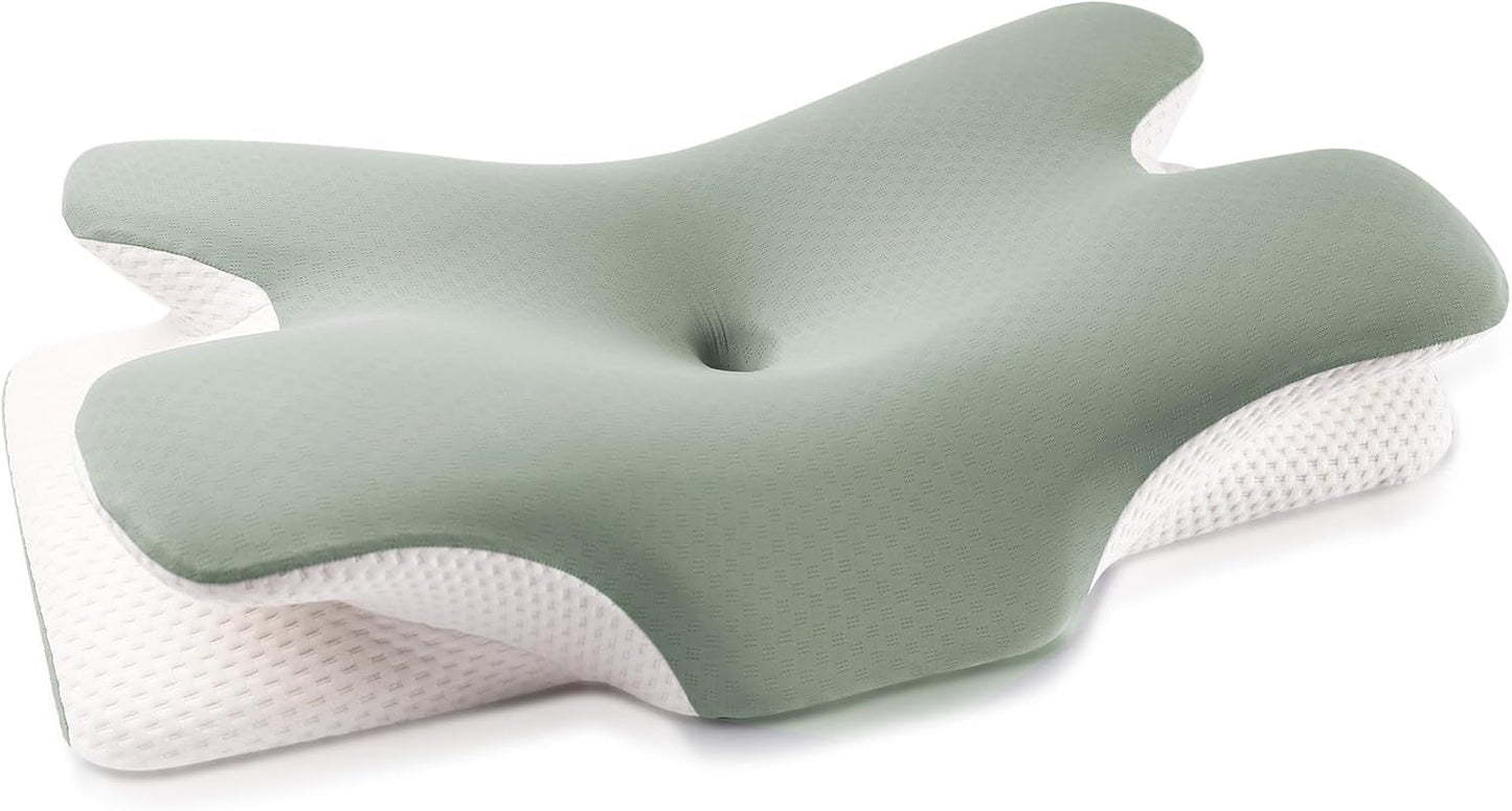 Poduszka z pianki memory MULISOFT, wygodna poduszka pod głowę, poduszka podtrzymująca szyję, ergonomiczna poduszka boczna do spania (szara) Poduszki ortopedyczne szyjki macicy Naty Shop Pozdrawiam