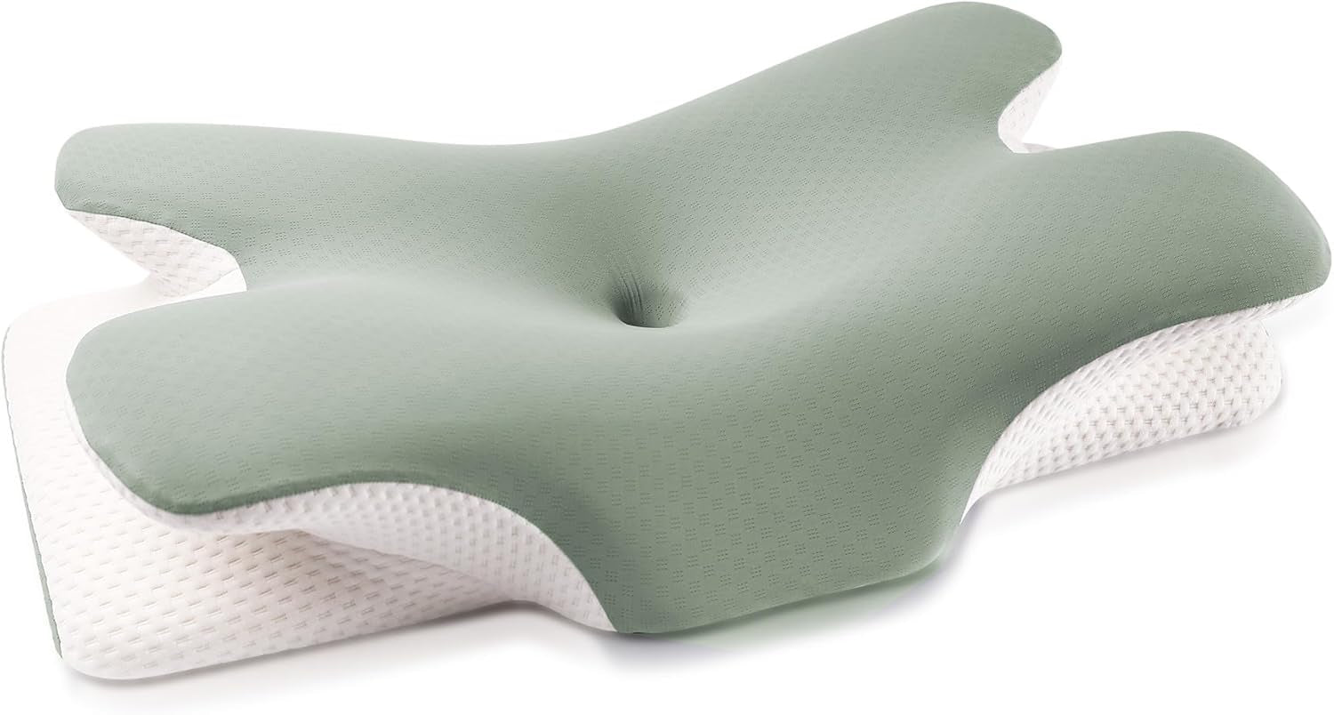 Poduszka z pianki memory MULISOFT, wygodna poduszka pod głowę, poduszka podtrzymująca szyję, ergonomiczna poduszka boczna do spania (szara) Poduszki ortopedyczne szyjki macicy Naty Shop Pozdrawiam