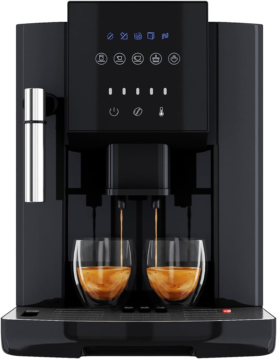 W pełni automatyczny ekspres ProfiCook® ze spieniaczem mleka do cappuccino | Młynek stożkowy | z funkcją podgrzewania filiżanki | Włoska profesjonalna pompa | Ekran dotykowy | Ekspres | PC KAV 1281
