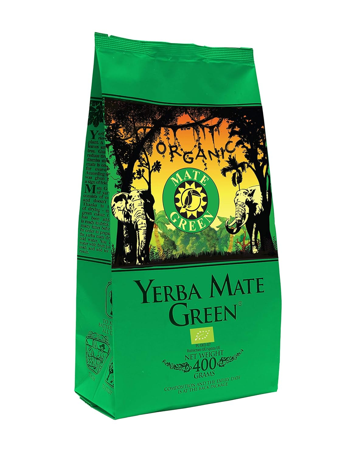 Yerba "BIO" 400g Organiczna herbata Mate, Organiczna, Naturalna substancja pobudzająca i energetyzująca z kofeiną, Herbata Yerba Mate z owocami, Herbata Mate z dużą zawartością kofeiny, Wysoka jakość