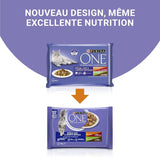 Purina One - Spezialfutter w sosie Rind/Huhn/Ente und Turkeyhn für Katzen mit Appetit, 340 g