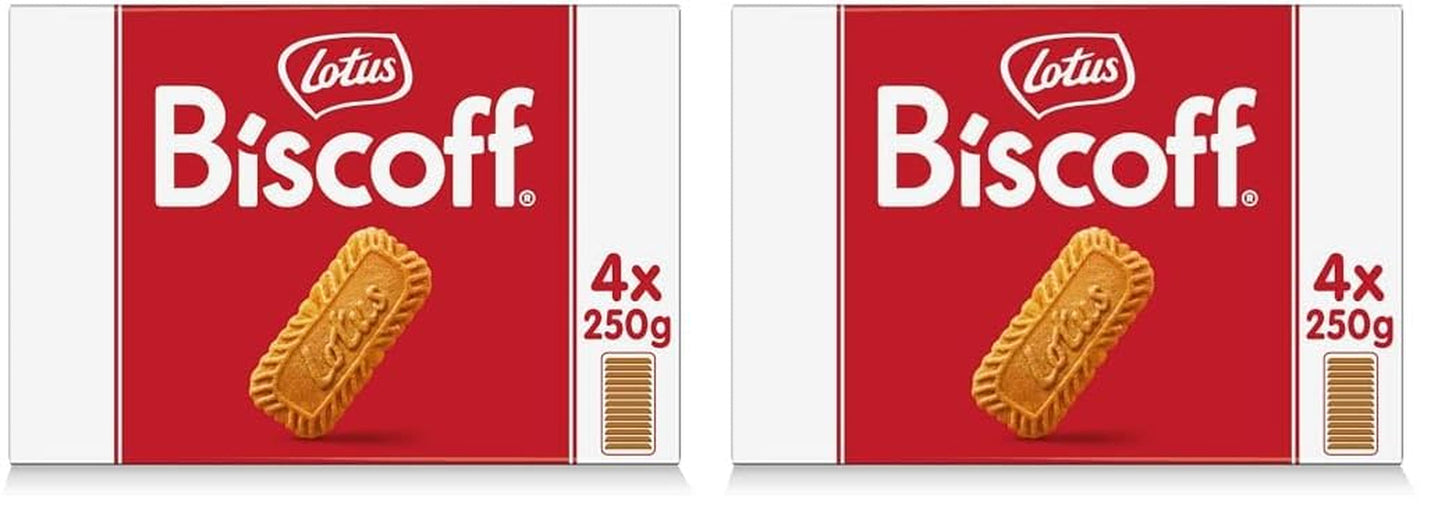 Lotos Biscoff | Oryginalne Karmelizowane Ciasteczka | Wyjątkowy chrupiący smak | wegańskie | Bez dodatku smaków i kolorów | 4x250g | 1kg (opakowanie 2 szt.)