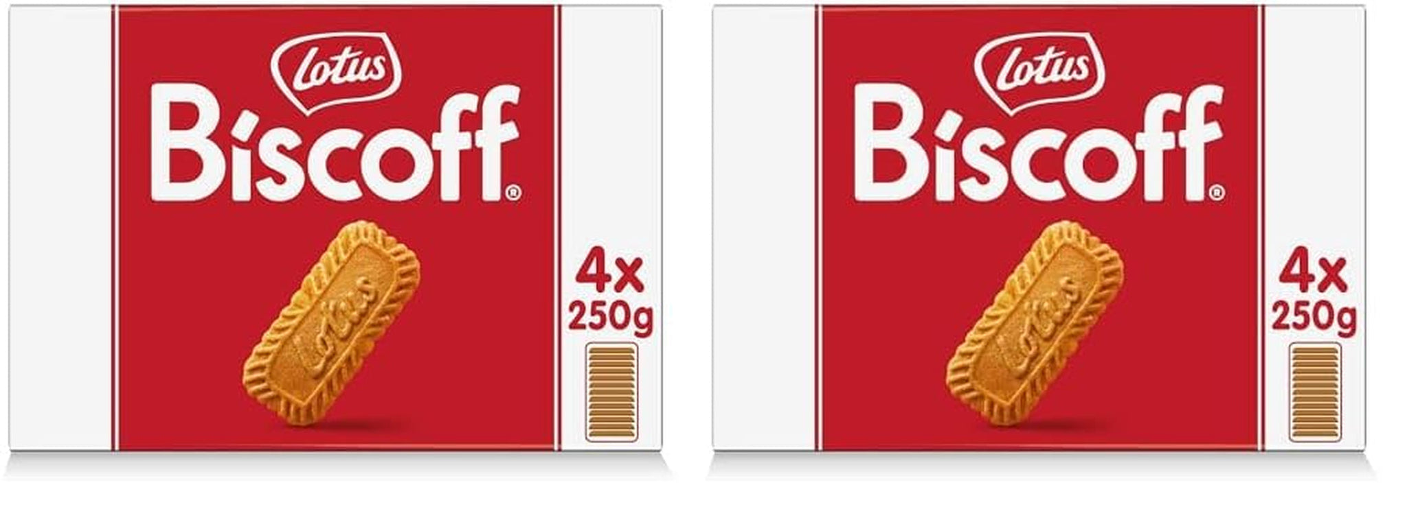 Lotos Biscoff | Oryginalne Karmelizowane Ciasteczka | Wyjątkowy chrupiący smak | wegańskie | Bez dodatku smaków i kolorów | 4x250g | 1kg (opakowanie 2 szt.)