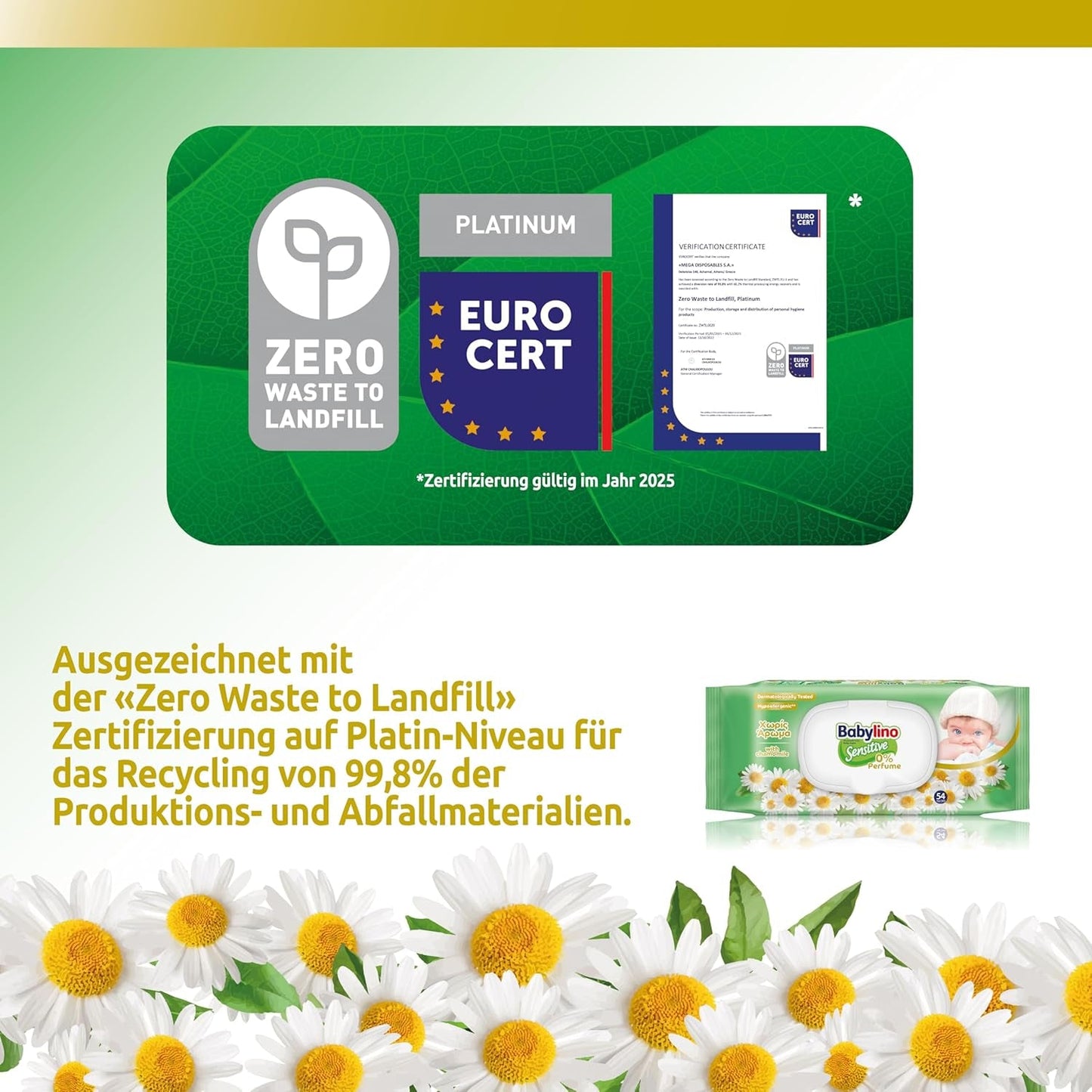 Chusteczki dla niemowląt Sensitive, 0% substancji zapachowych, 98% naturalnej formuły przywracającej równowagę pH skóry, pieczęć świeżości, 54 chusteczki