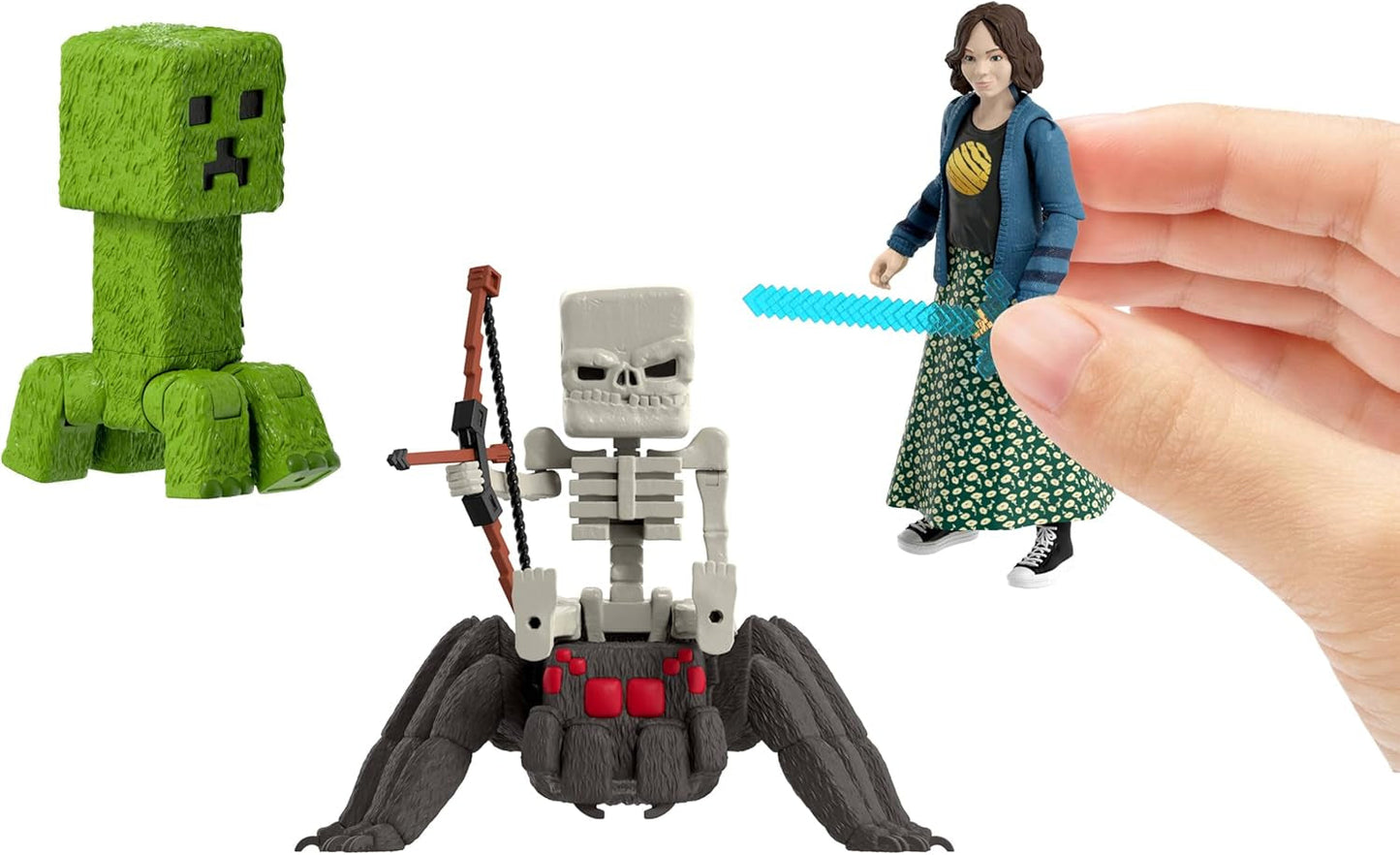 Zestaw Mattel Minecraft Story z 4 figurkami i 3 akcesoriami Spotkania w świecie Minecraft Kolekcjonerska zabawka inspirowana filmem JFR70 Figurki Naty Shop