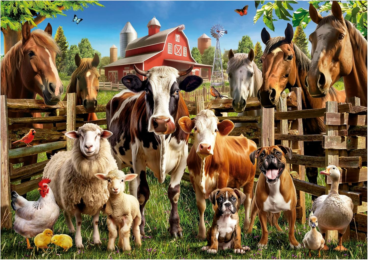 Educa - Puzzle 500 elementów dla dorosłych | Niegrzeczne zwierzęta hodowlane. Wymiary: 48 x 34 cm. Zawiera klej do puzzli Fixpuzzle. Przez 11 lat (19905) Sklep Puzzle Naty