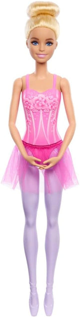 Barbie Ballerina Lalka Modna blondynka w odpinanej liliowej spódniczce tutu z baletowymi ramionami i spiczastymi butami HRG34