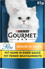 Gourmet Perle Delight mokra karma dla kota w sosie z kurczakiem, opakowanie 26 szt. (26 x 85 g)