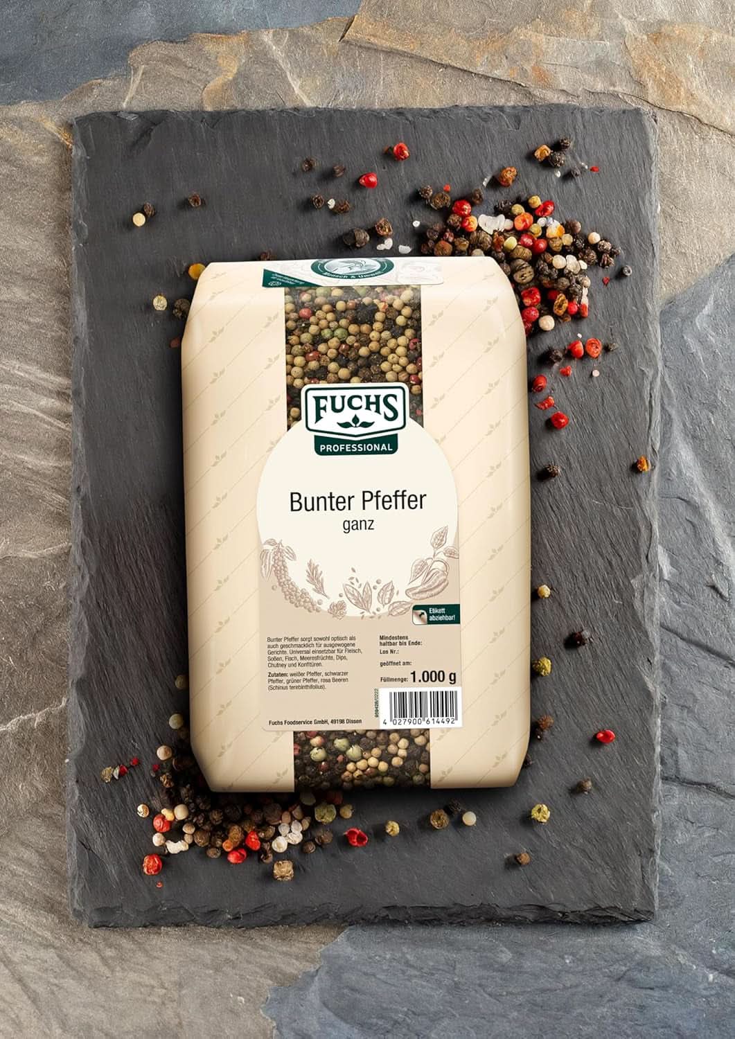 Fuchs kolorowy pieprz w całości, 1 kg Condimente Naty Shop