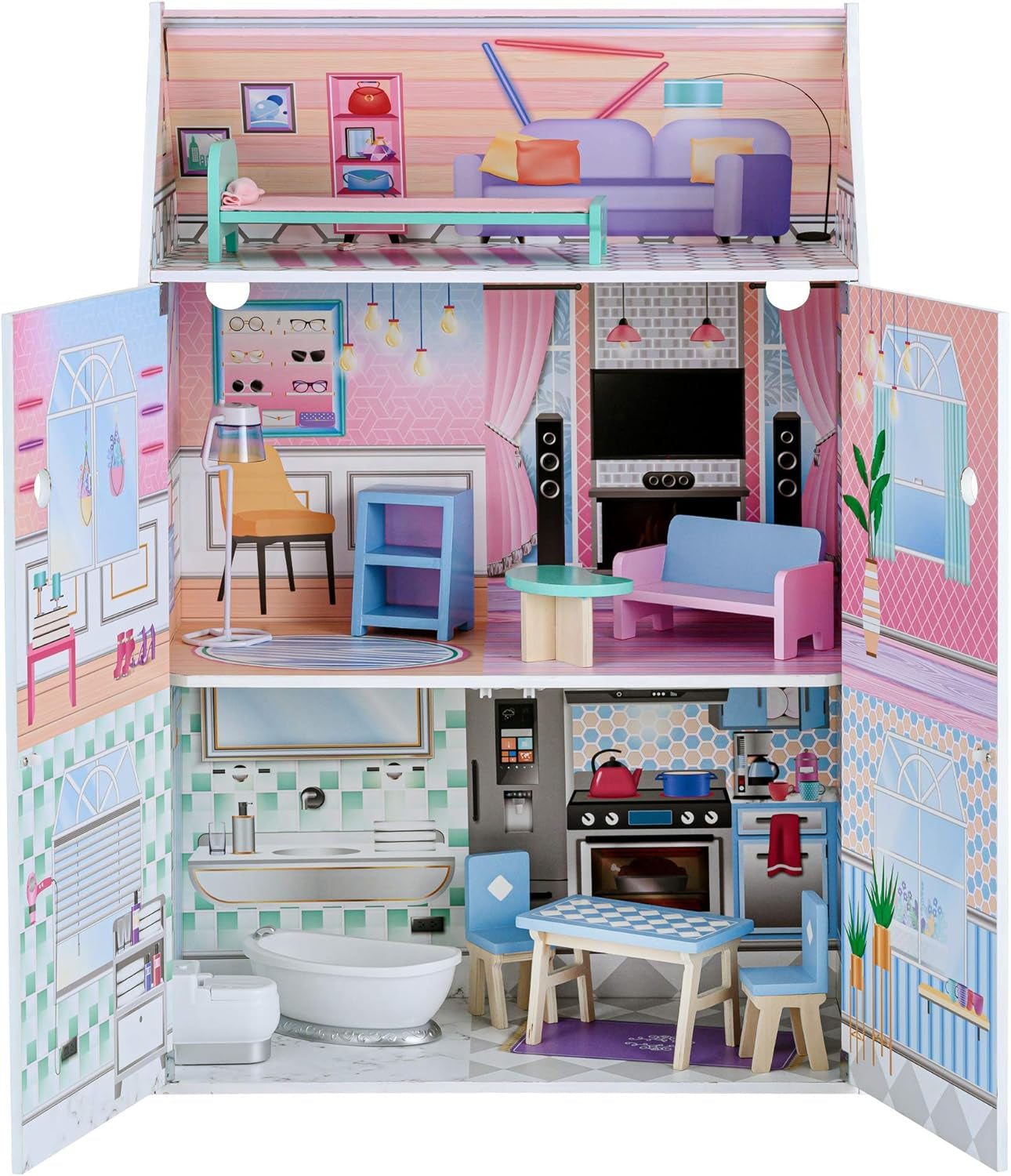Olivias Little World Glasshouse Kids 12 "domek dla lalek i 10 akcesoriów dla lalek 3,5" Multi Td-12518D domki dla lalek Naty Shop