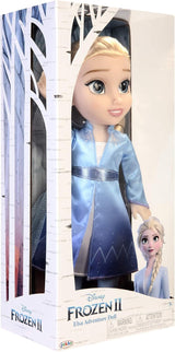 Disney Frozen 2 Elsa Travel Doll, 35-centymetrowa lalka z kultową sukienką inspirowaną filmem, butami i długimi warkoczami zapewniającymi dodatkową zabawę podczas zabawy, dla dziewczynek w wieku 3 lat i starszych