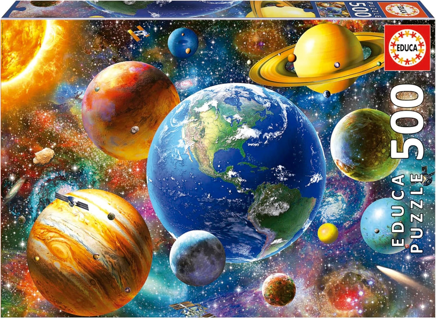 Educa - Puzzle 500 elementów dla dorosłych | Układ Słoneczny, puzzle 500 elementów dla dorosłych i dzieci od 11 lat, planety, kosmos, przestrzeń (18449) Puzzle Naty Shop Domyślny tytuł