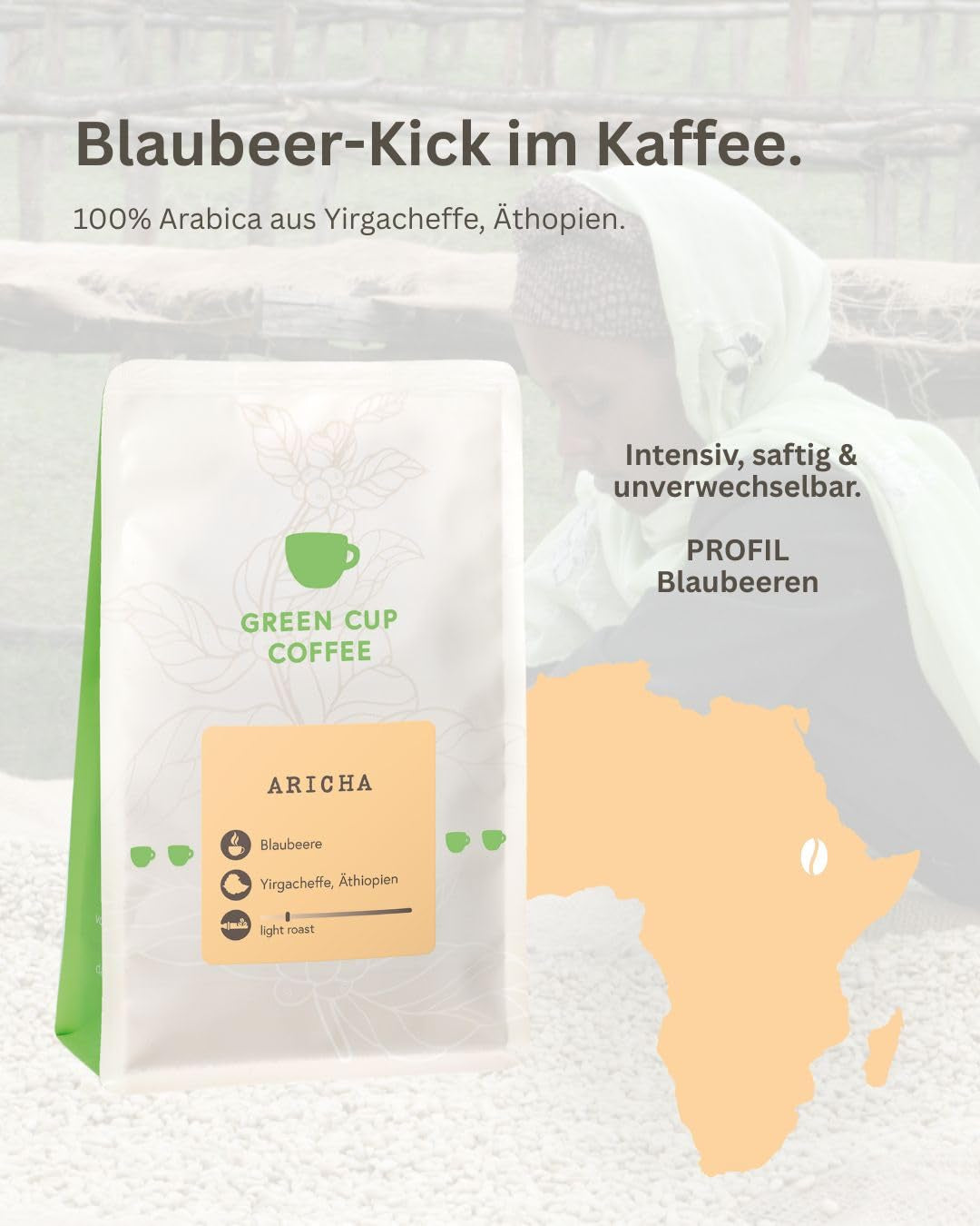 Kawa - Aricha I 100% Arabica I Kawa ziarnista 250g I Idealna do ekspresów automatycznych, kawy filtrowanej i french pressu o aromatach owocowych I Lekko palona