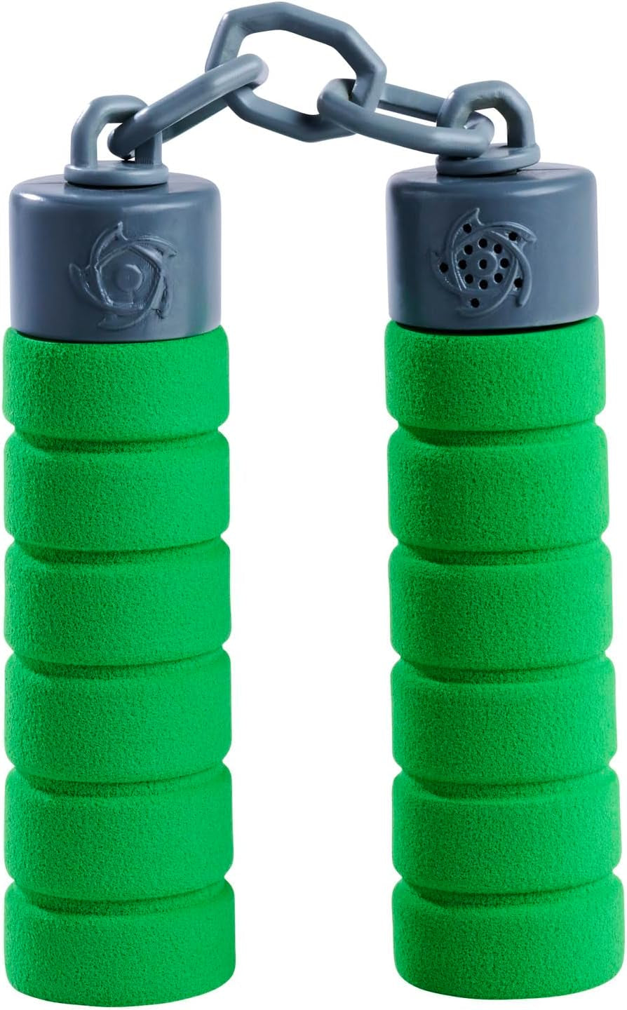 Dalej Ninja Nunchaku, dźwięk, rączka owinięta miękkim materiałem, 13 cm, odgrywanie ról, od 3 lat, zielone Figurki Naty Shop Domyślny tytuł