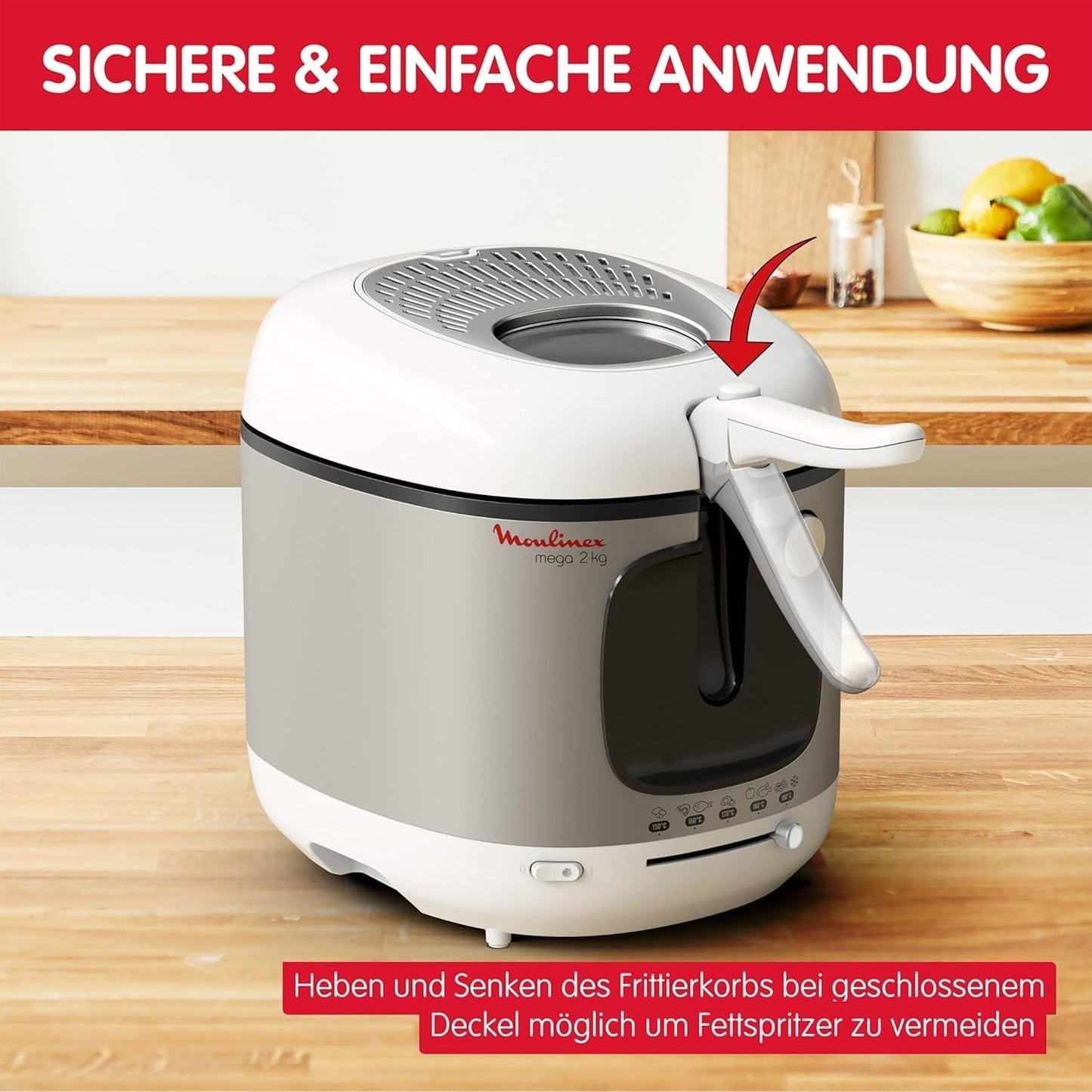 Frytownica AM4800 Mega 2Kg, frytownica olejowa, filtr zapachów, 1800 W AGD Naty Shop