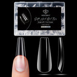 Modelones Tipsy 510 sztuk - Zestaw Tipsów Full Cover, Zestaw Tips Żelowych, Tipsy z żywicy PMMA do polerowania, Sztuczne paznokcie do klejenia na Nail Art DIY, Short Squoval