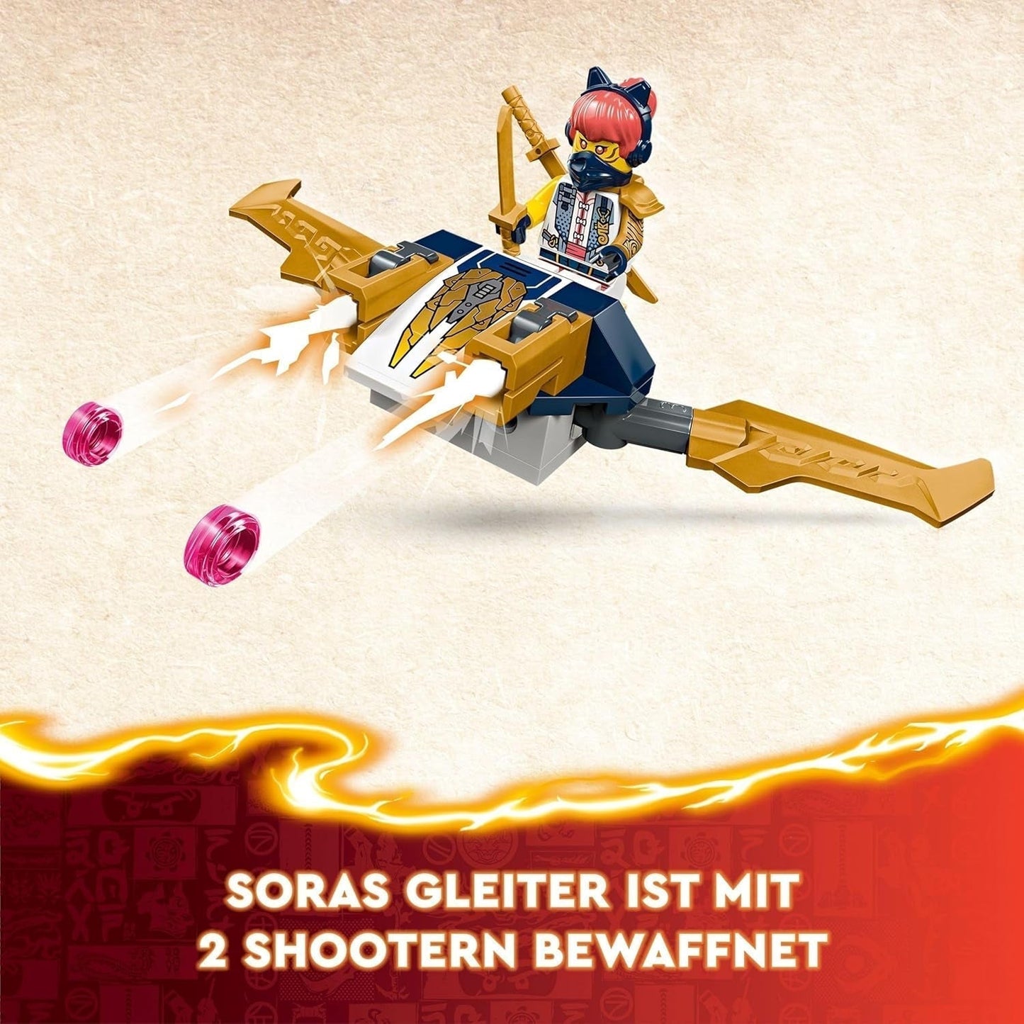 LEGO NINJAGO Ninja Team Combi Caterpillar Zestaw 4 w 1 z szybowcem, samochodem wyścigowym i 2 motocyklami oraz 6 minifigurkami Prezent dla chłopców i dziewcząt Zabawka Ninja 71820 Zestawy do budowania Besuche den LEGO-Store