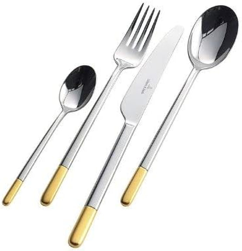 Villeroy & Boch - Sztućce Ella częściowo pozłacane złoto, 30 sztuk, 6 osób, można myć w zmywarce, stal nierdzewna Kitchen Naty Shop