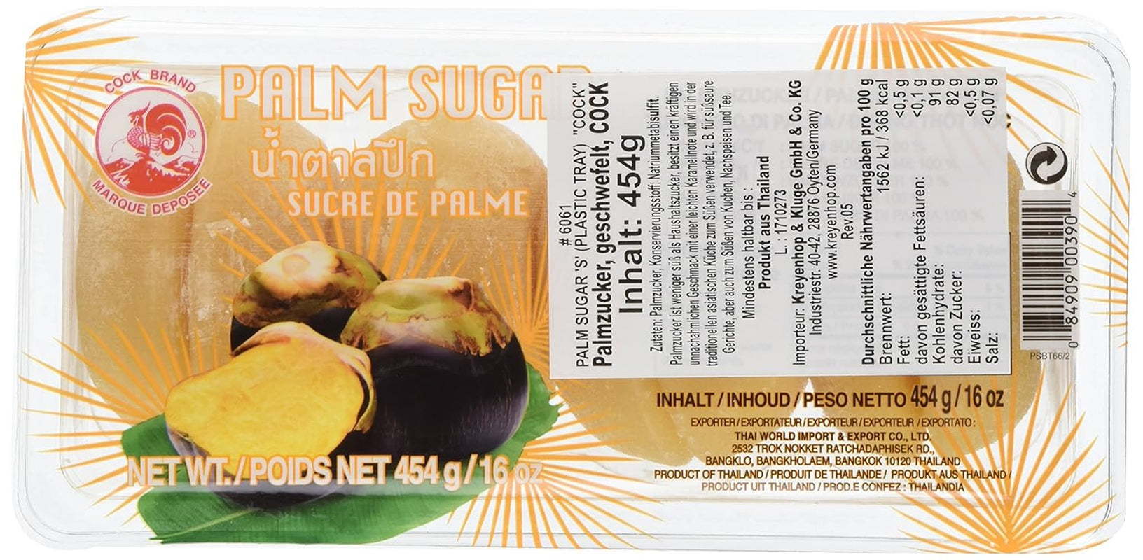 Cock Palmzucker, Scheiben, 4Er Pack (4 X 454 G Packung) Słodziki Naty Shop Domyślny tytuł