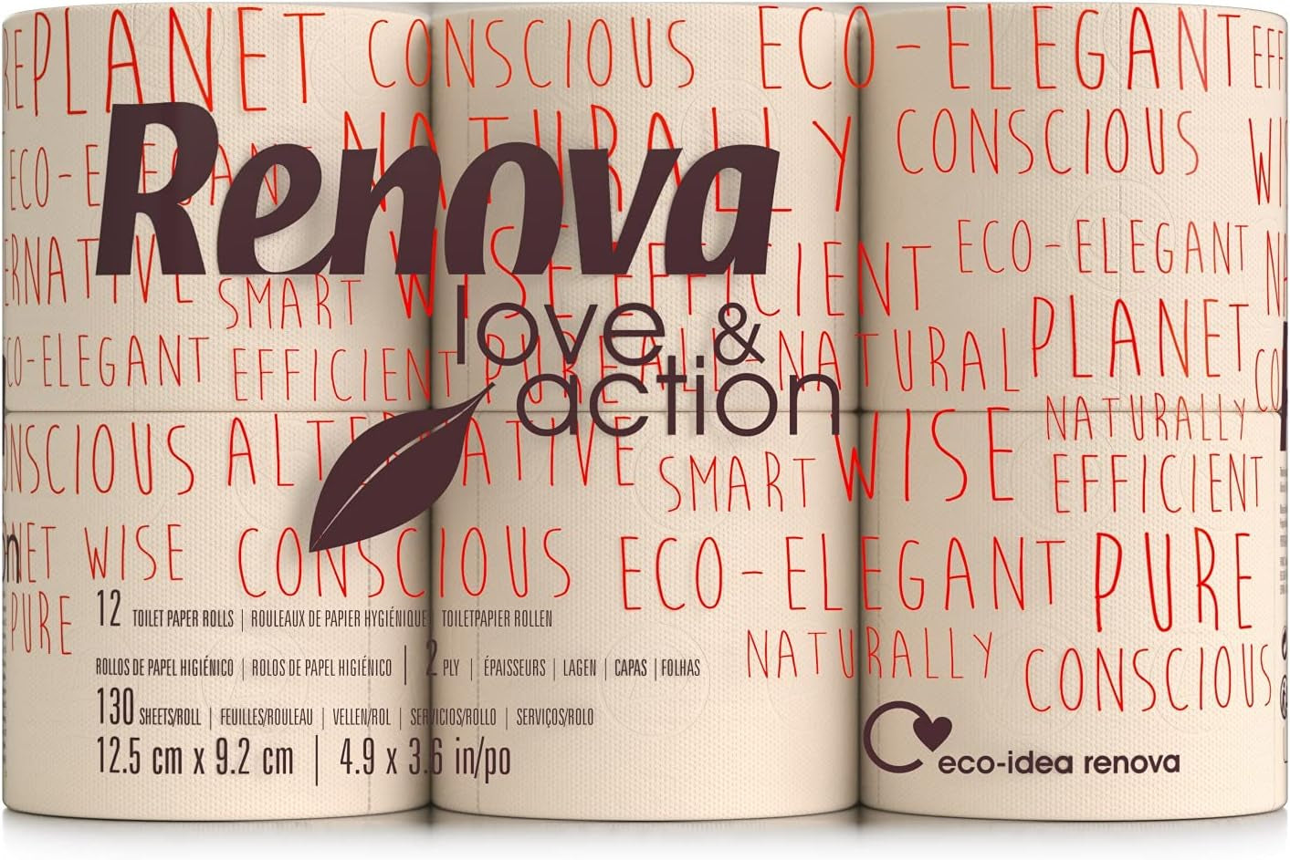 Papier toaletowy Renova Love & Action, Beiger Opakowanie 9 X 12 Rollos-: 108
